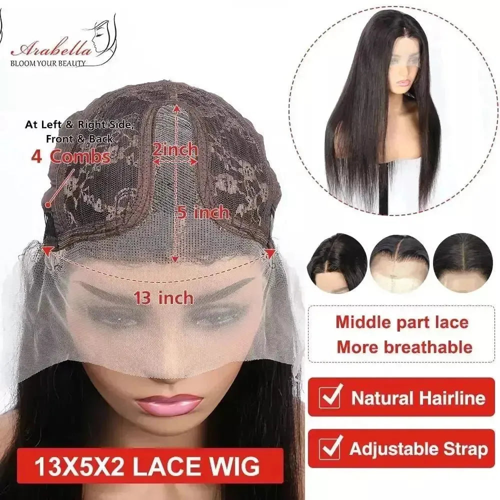 13x6 hd Lace Front Wig 100% Human Hair Wigs Arabella Remy PrePlucked Body Wave Wig 13x4 Transparent Closure Human Hair Lace Wigs - Godiva Oya Bey