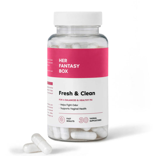 Her Fantasy Box | Fresh & Clean – Boric Acid for pH Balance, Odor Control & Comfort – 30 Count