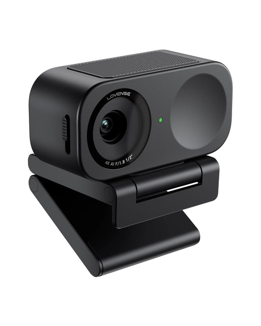 LOVENSE Webcam 2 4k for PC, Live Streaming Camera 1/2" Sensor True Focus Al Noise Canceling, Hand Gesture Control, Mobile Control, Auto Framing, Customizable Audio Modes, Microphones, Privacy Control
