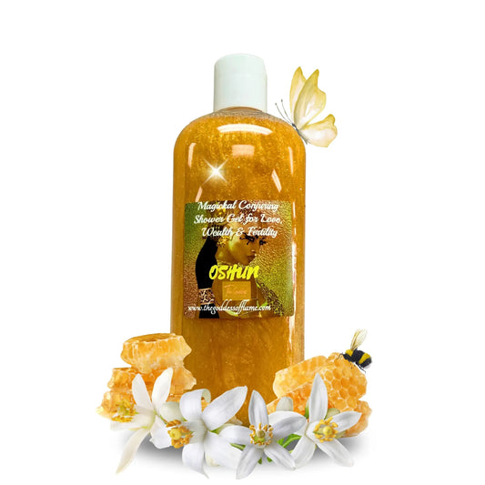 Oshun Shower Gel – Spiritual Cleansing Body Wash for Ritual Baths & Witchcraft Supplies – Goddess-Inspired Shower Gel for Wicca, Santeria, Pagan & Metaphysical Self Care - 8oz