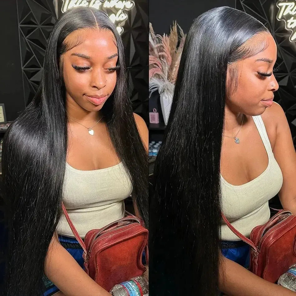 High Density Bone Straight Human Hair Hd Lace Frontal Wigs 30 Inch 13x6 100% Brazilian Choice For Women Cheap On Sale Clearance
