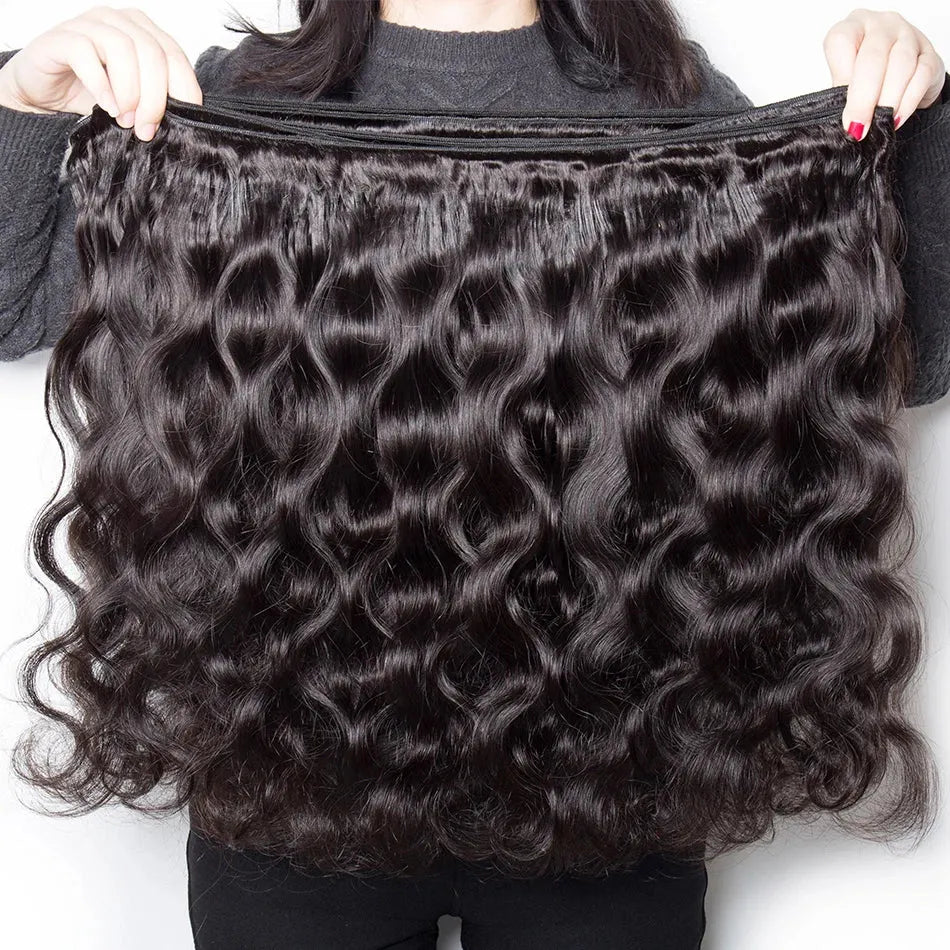 Catwo Body Wave Human Hair Bundles With Hd Closure 5X5 Transparent Lace Closure With Bundles Peruvian 30 Inch Hair Extensions
