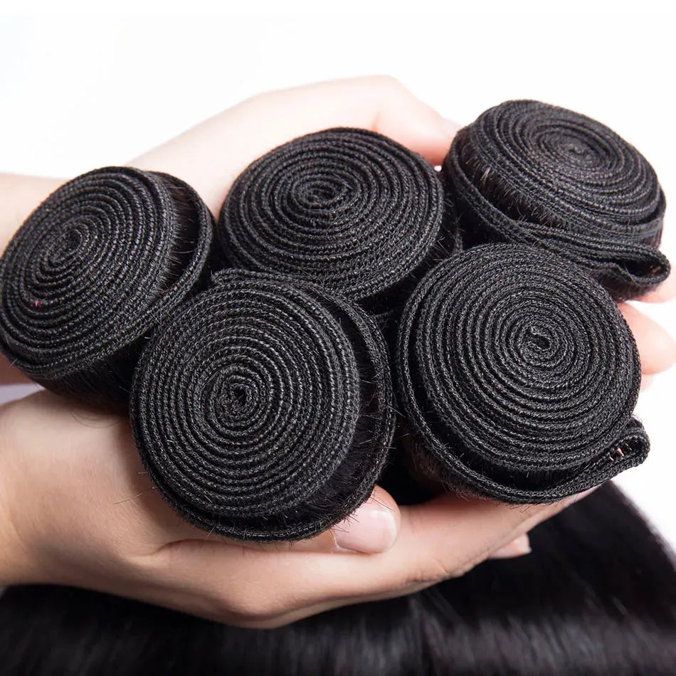 Catwo Body Wave Human Hair Bundles With Hd Closure 5X5 Transparent Lace Closure With Bundles Peruvian 30 Inch Hair Extensions