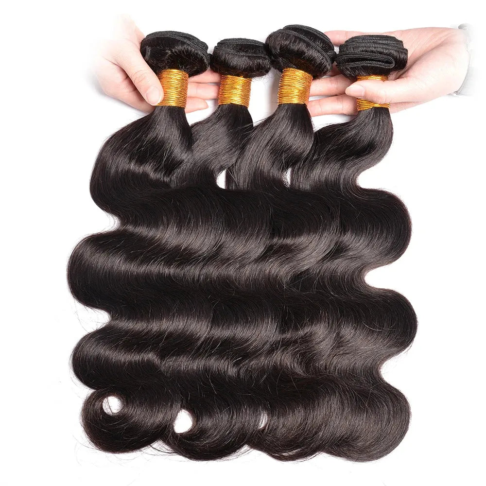 Catwo Body Wave Human Hair Bundles With Hd Closure 5X5 Transparent Lace Closure With Bundles Peruvian 30 Inch Hair Extensions