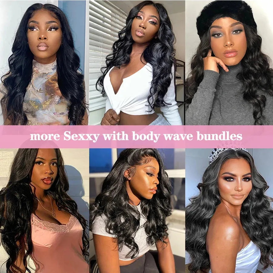 Catwo Body Wave Human Hair Bundles With Hd Closure 5X5 Transparent Lace Closure With Bundles Peruvian 30 Inch Hair Extensions