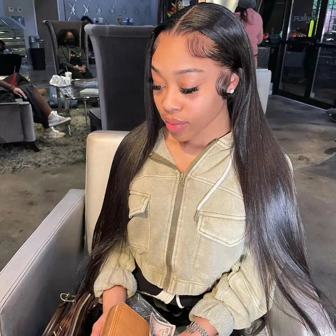 High Density Bone Straight Human Hair Hd Lace Frontal Wigs 30 Inch 13x6 100% Brazilian Choice For Women Cheap On Sale Clearance
