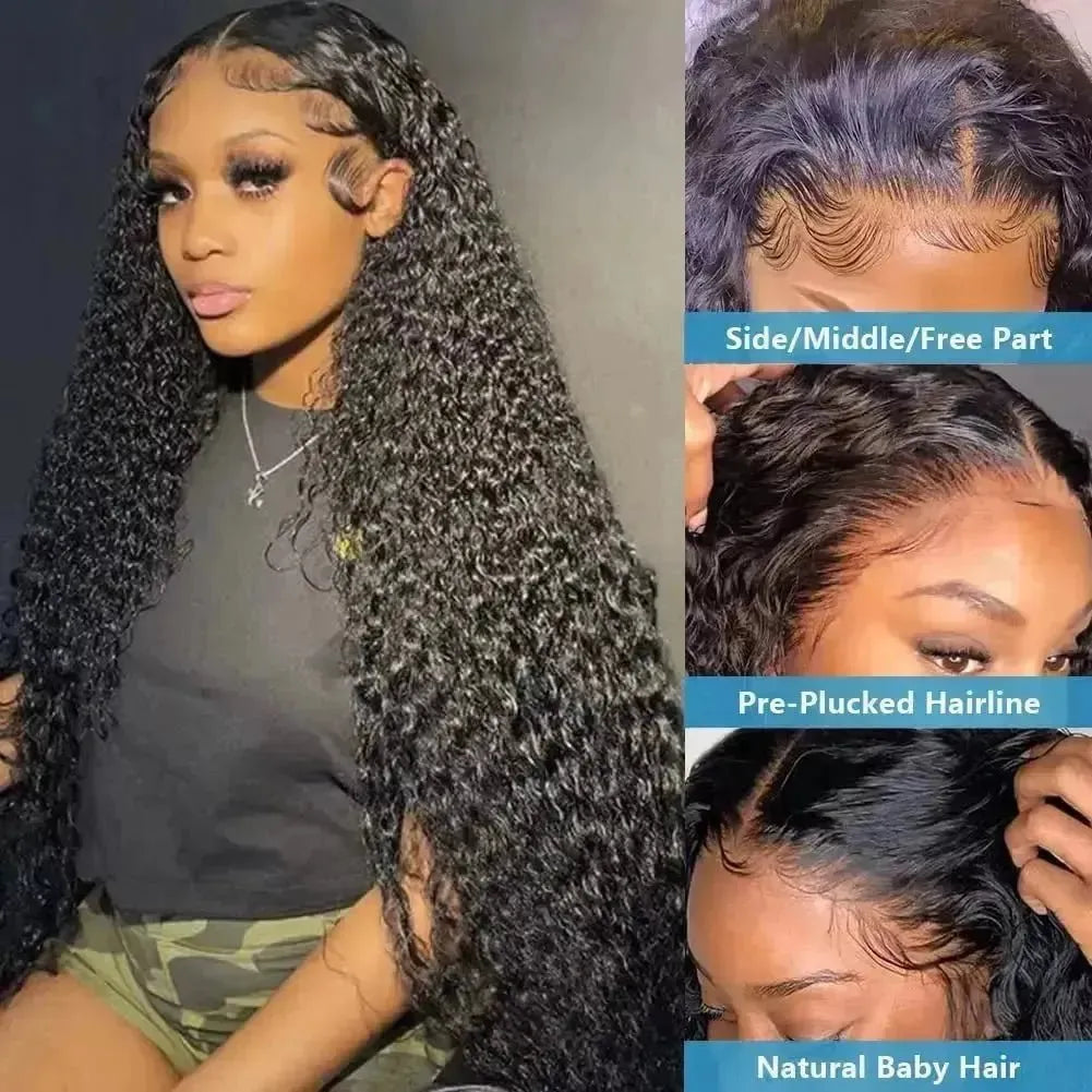 Kinky Curly Wig Human Hair Lace Frontal Wig Curly Wig 13x4 Lace Frontal Wig Curly Lace Front Human Hair Curly Human Hair Wig - Godiva Oya Bey
