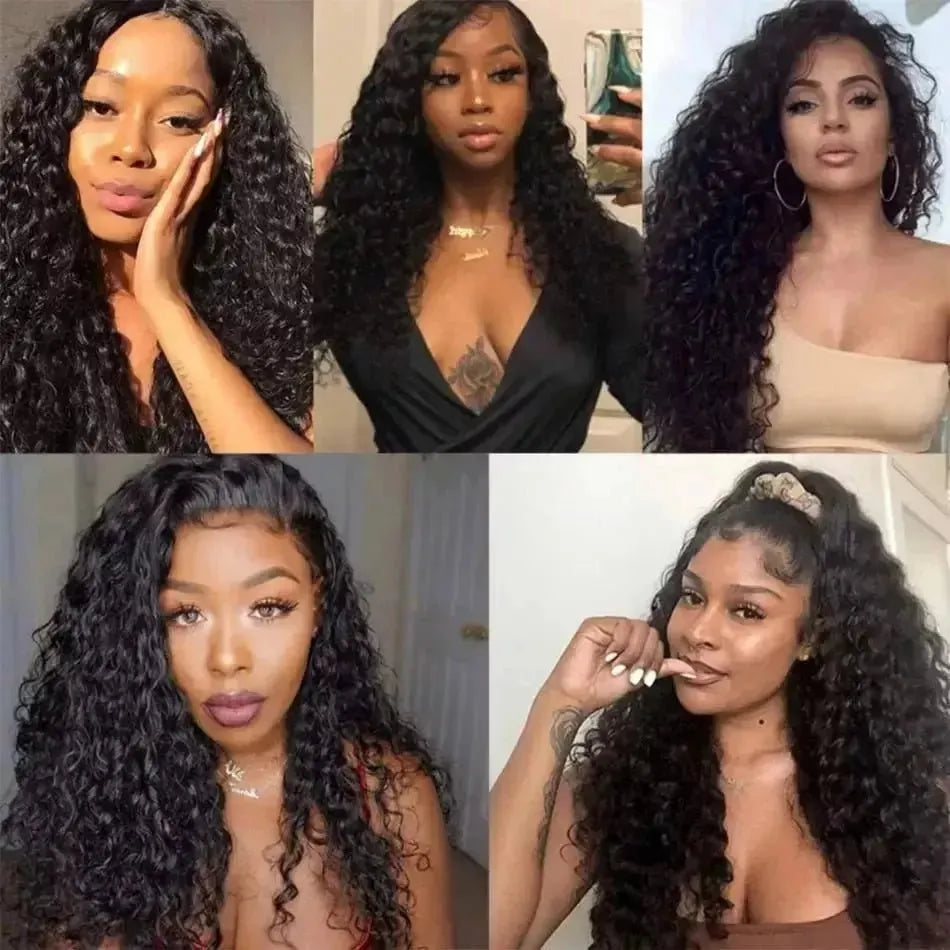 Water Wave Bundles 12A Brazilian Human Hair Weave 1/3/4PCS Deep Kinky Curly Hair 100g/pc Cheap Virgin Hair Extensions Natural - Godiva Oya Bey