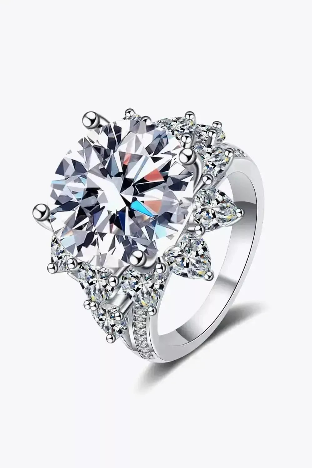 10 Carat Moissanite Flower-Shaped Ring - Godiva Oya Bey