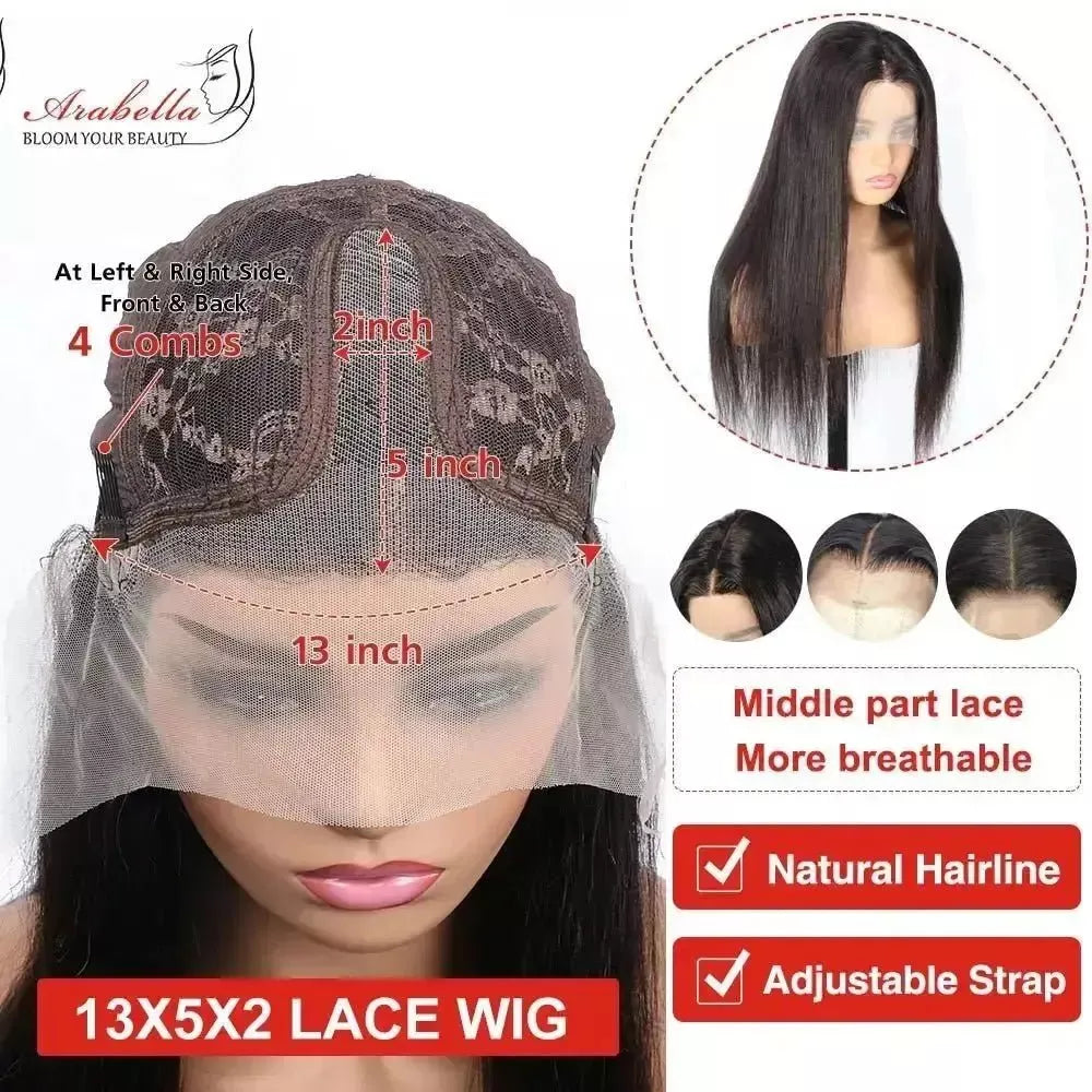 13x6 hd Lace Front Wig 100% Human Hair Wigs Arabella Remy PrePlucked Body Wave Wig 13x4 Transparent Closure Human Hair Lace Wigs - Godiva Oya Bey