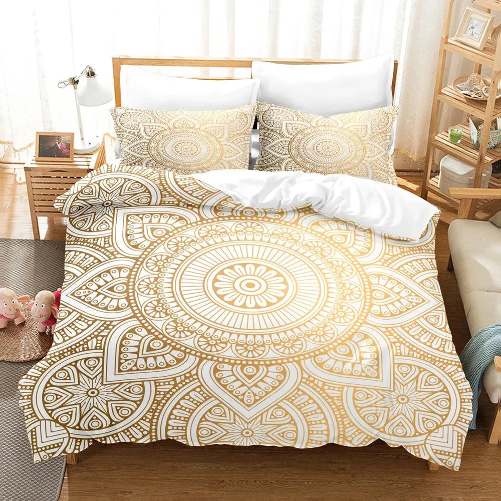 Vegvisir Runes Duvet Cover Set, Viking Symbols Bedding Set Celtic Quilt Cover Microfiber Scandinavian Runes Comforter Cover King