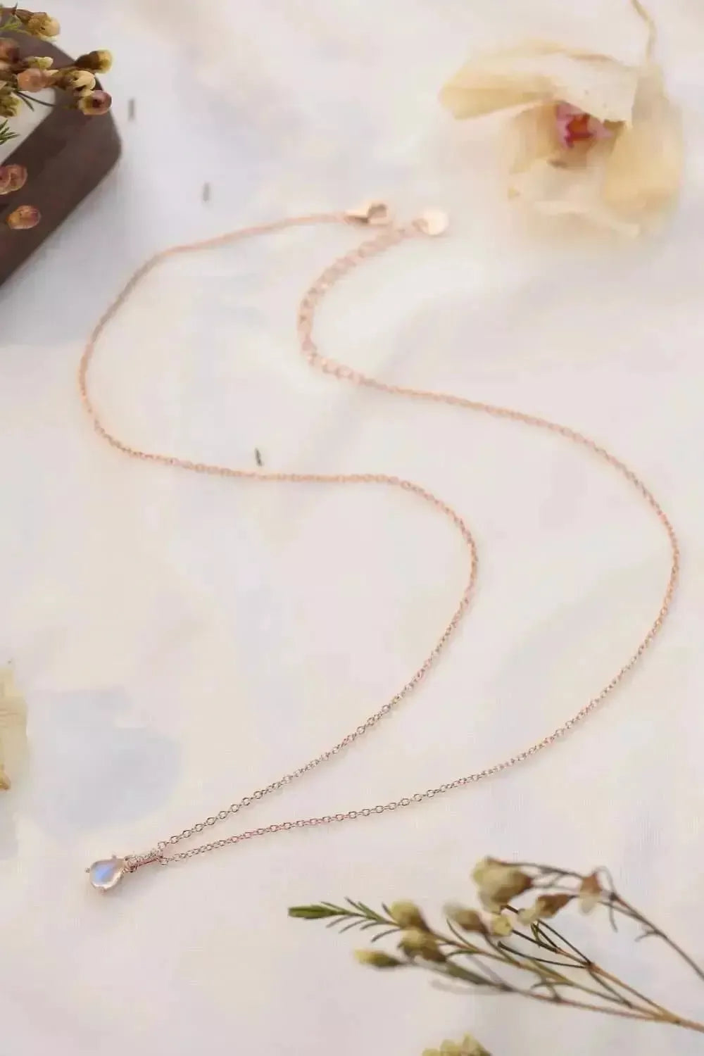 High Quality Natural Moonstone Teardrop Pendant 925 Sterling Silver Necklace - Godiva Oya Bey