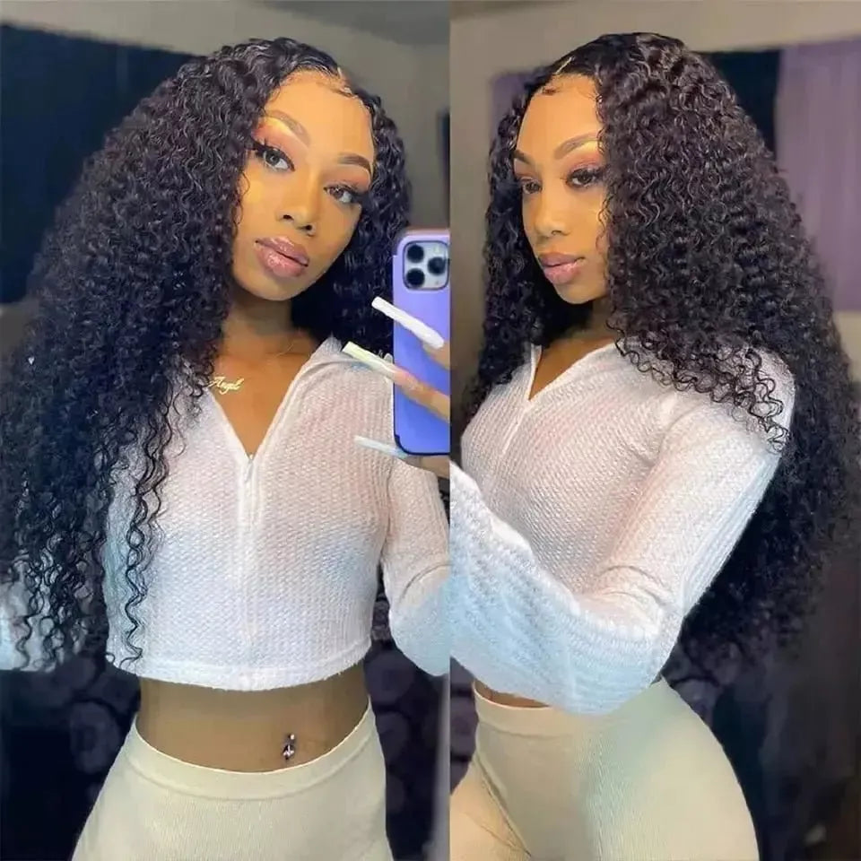 Kinky Curly Wig Human Hair Lace Frontal Wig Curly Wig 13x4 Lace Frontal Wig Curly Lace Front Human Hair Curly Human Hair Wig - Godiva Oya Bey