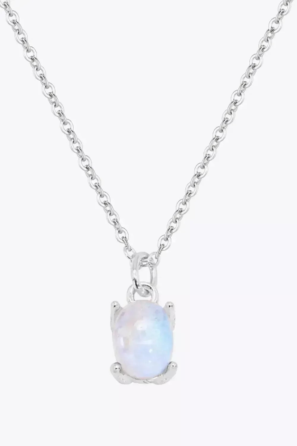 Natural 4-Prong Pendant Moonstone Necklace - Godiva Oya Bey