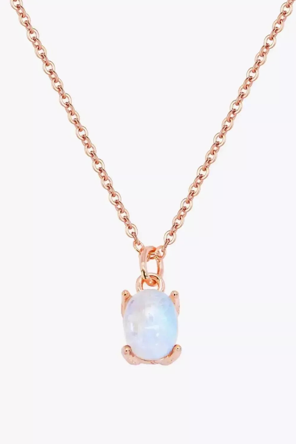 Natural 4-Prong Pendant Moonstone Necklace - Godiva Oya Bey