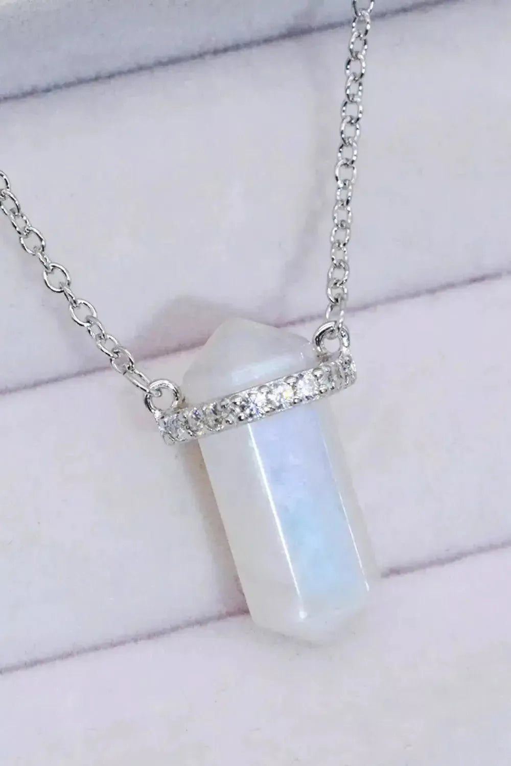 Natural Moonstone Chain-Link Necklace - Godiva Oya Bey