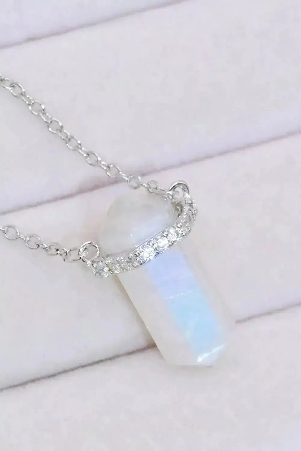 Natural Moonstone Chain-Link Necklace - Godiva Oya Bey
