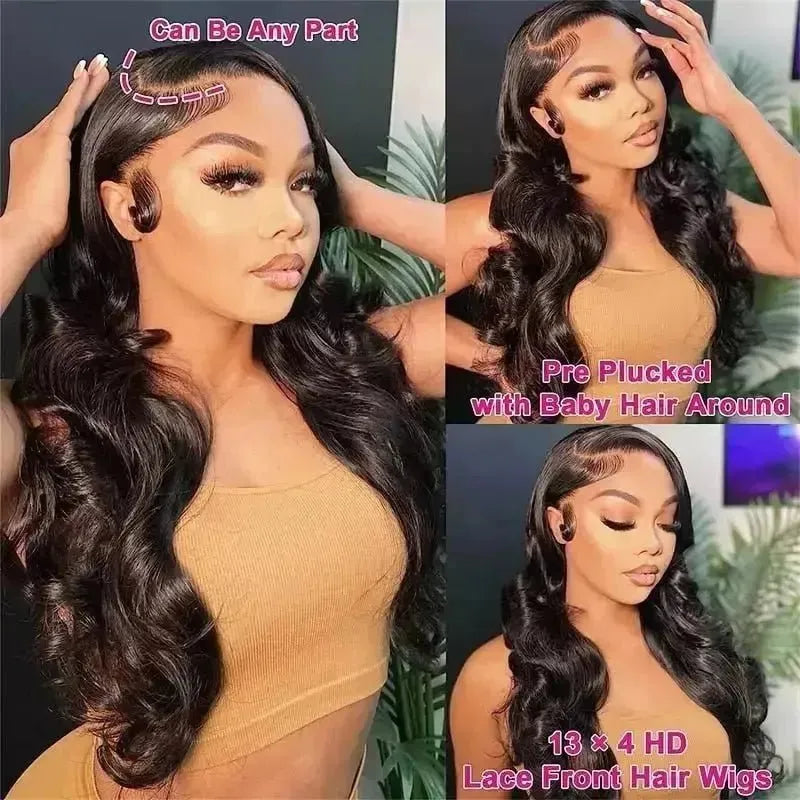 Princess wig 13x4 HD Frontal Lace Body Wave Front Lace Wig Pre Plucked 360 Front Lace Wig Human Hair Wig For Women brazilian wig - Godiva Oya Bey