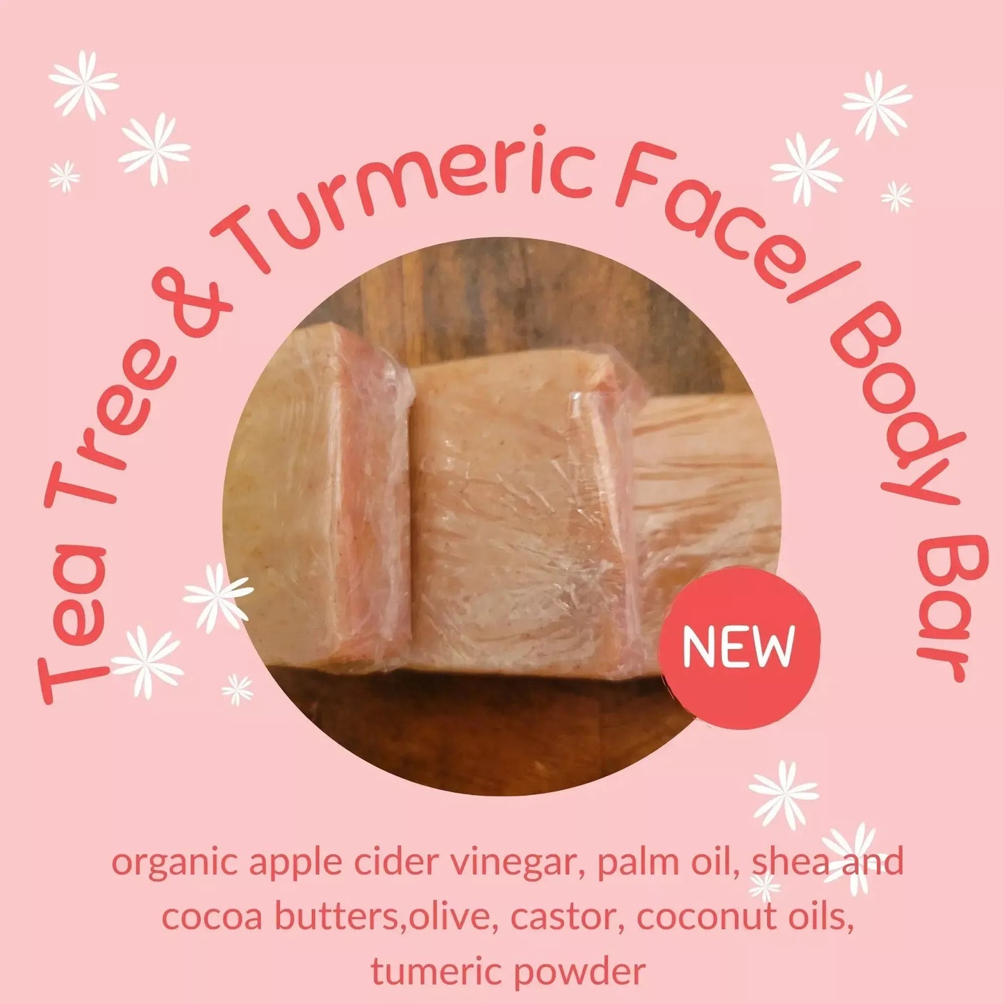 Turmeric Face Bar. Tea Tree & Turmeric Face/ Body Bar - Godiva Oya Bey