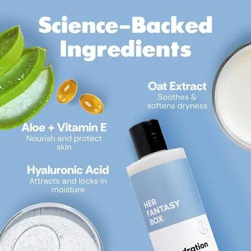 Her Fantasy Box | Dr. Hydration Moisturizing Body Wash – Ultra-Hydrating Cleanser with Hyaluronic Acid & Aloe, Gentle Daily Wash for Soft, Smooth-Feeling Skin, Vegan & pH Balanced (8 oz)