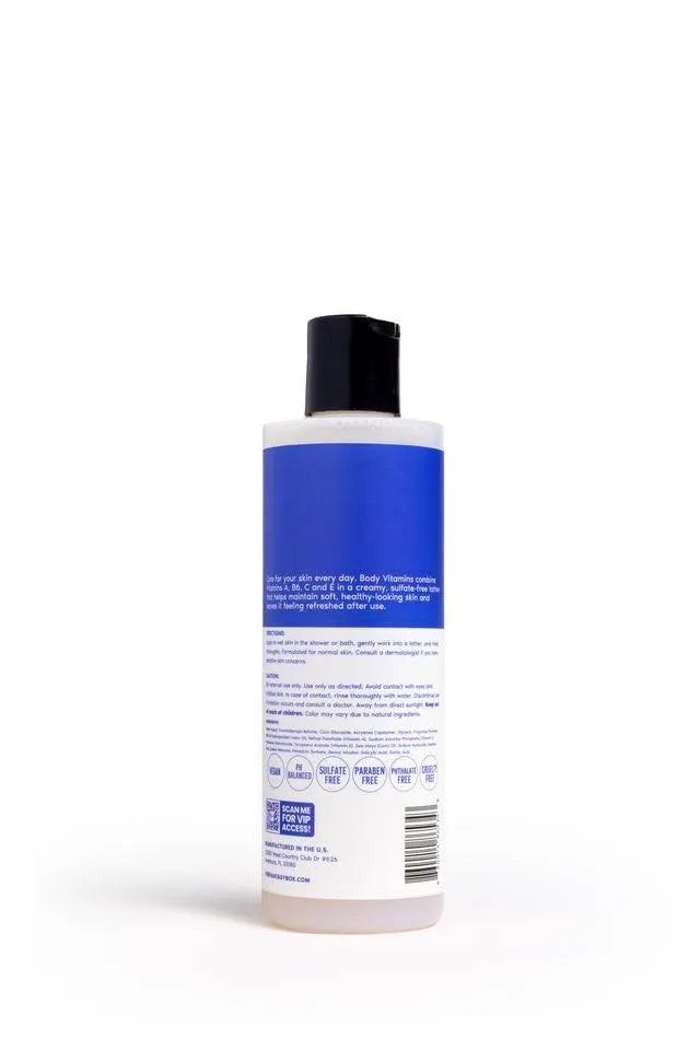 Her Fantasy Box | Body Vitamins Moisturizing Body Wash – Multi-Vitamin Cleanser with Vitamins A, B6, C & E, Hydrating & pH Balanced, Vegan & Cruelty Free, 8 oz