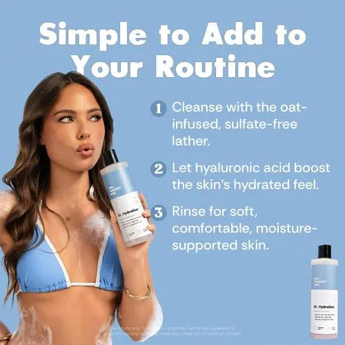 Her Fantasy Box | Dr. Hydration Moisturizing Body Wash – Ultra-Hydrating Cleanser with Hyaluronic Acid & Aloe, Gentle Daily Wash for Soft, Smooth-Feeling Skin, Vegan & pH Balanced (8 oz)