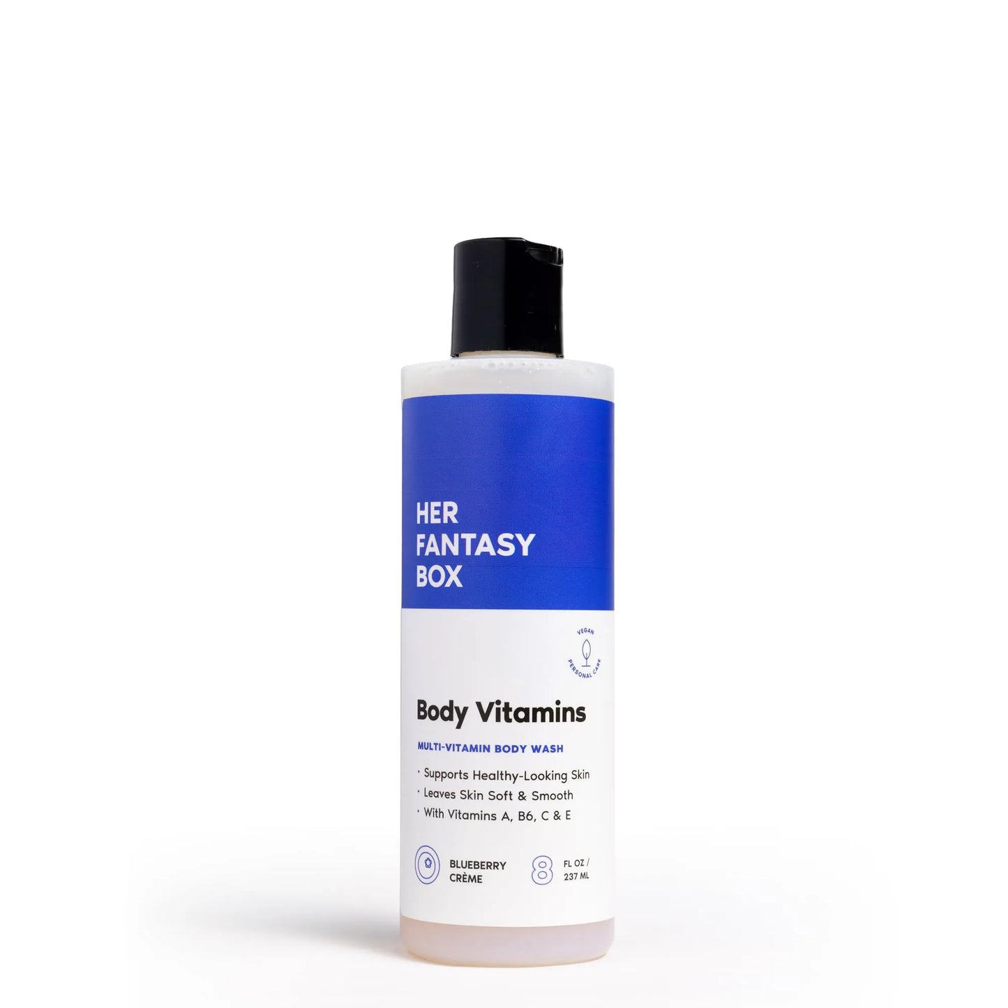 Her Fantasy Box | Body Vitamins Moisturizing Body Wash – Multi-Vitamin Cleanser with Vitamins A, B6, C & E, Hydrating & pH Balanced, Vegan & Cruelty Free, 8 oz