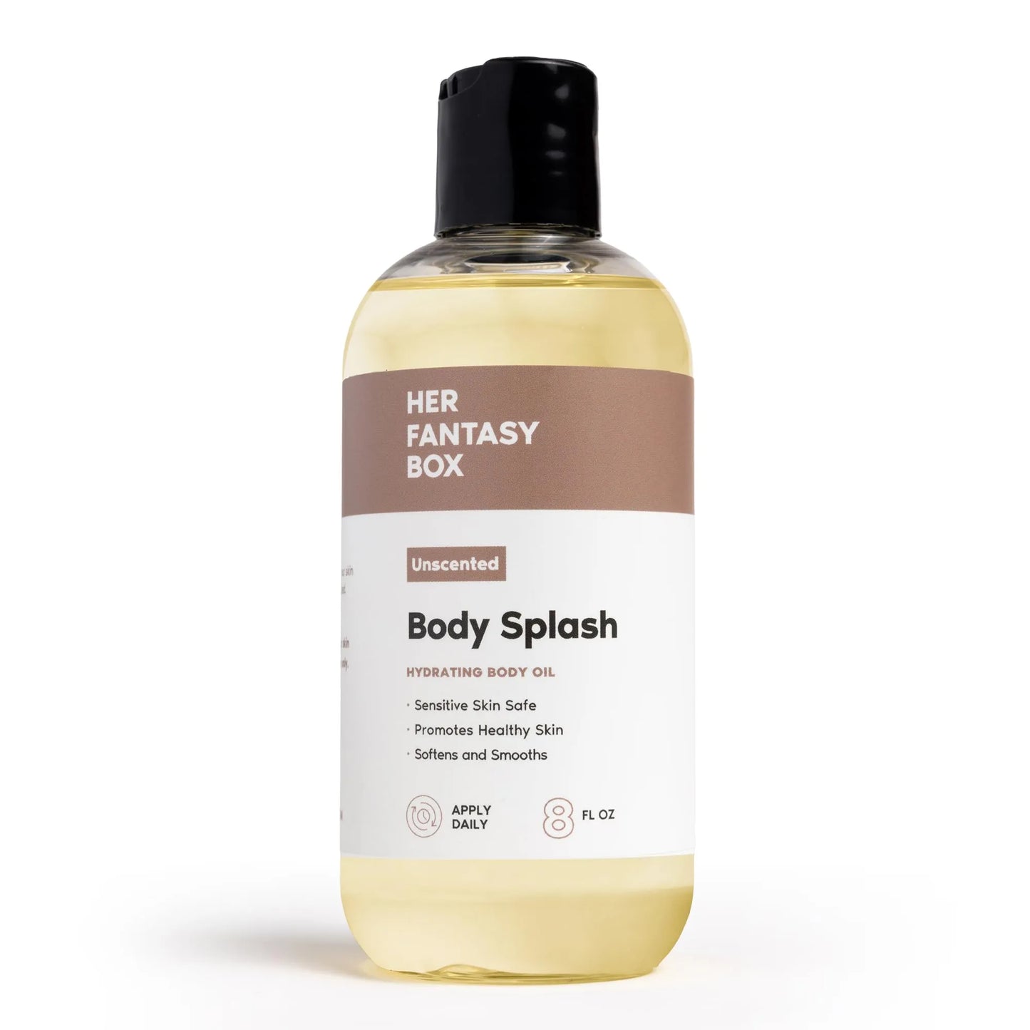 Her Fantasy Box | Body Splash Hydrating Body Oil - Moisturizing, Non-Greasy Formula for Soft, Smooth Skin - All-Natural, Lightweight & Nourishing (8 Fl Oz, Unscented)