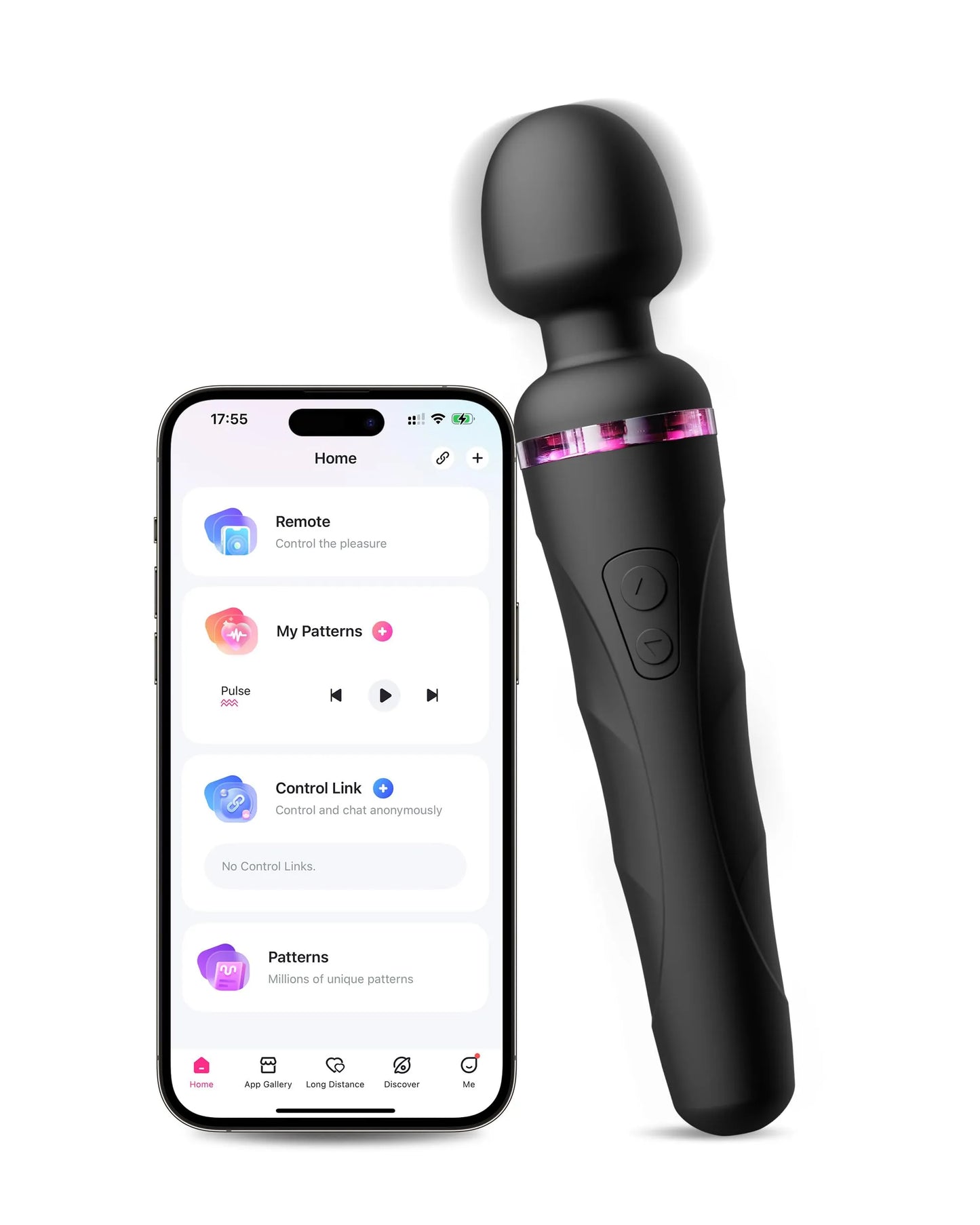 LOVENSE Domi 2 Wand Massager Clitoral Vibrators, Intense Vibrator Black Adult Sex Toys&Games for Women Men Powerful Massage with Dual Rotating Head, Remote Control Vibrator for Couple Play