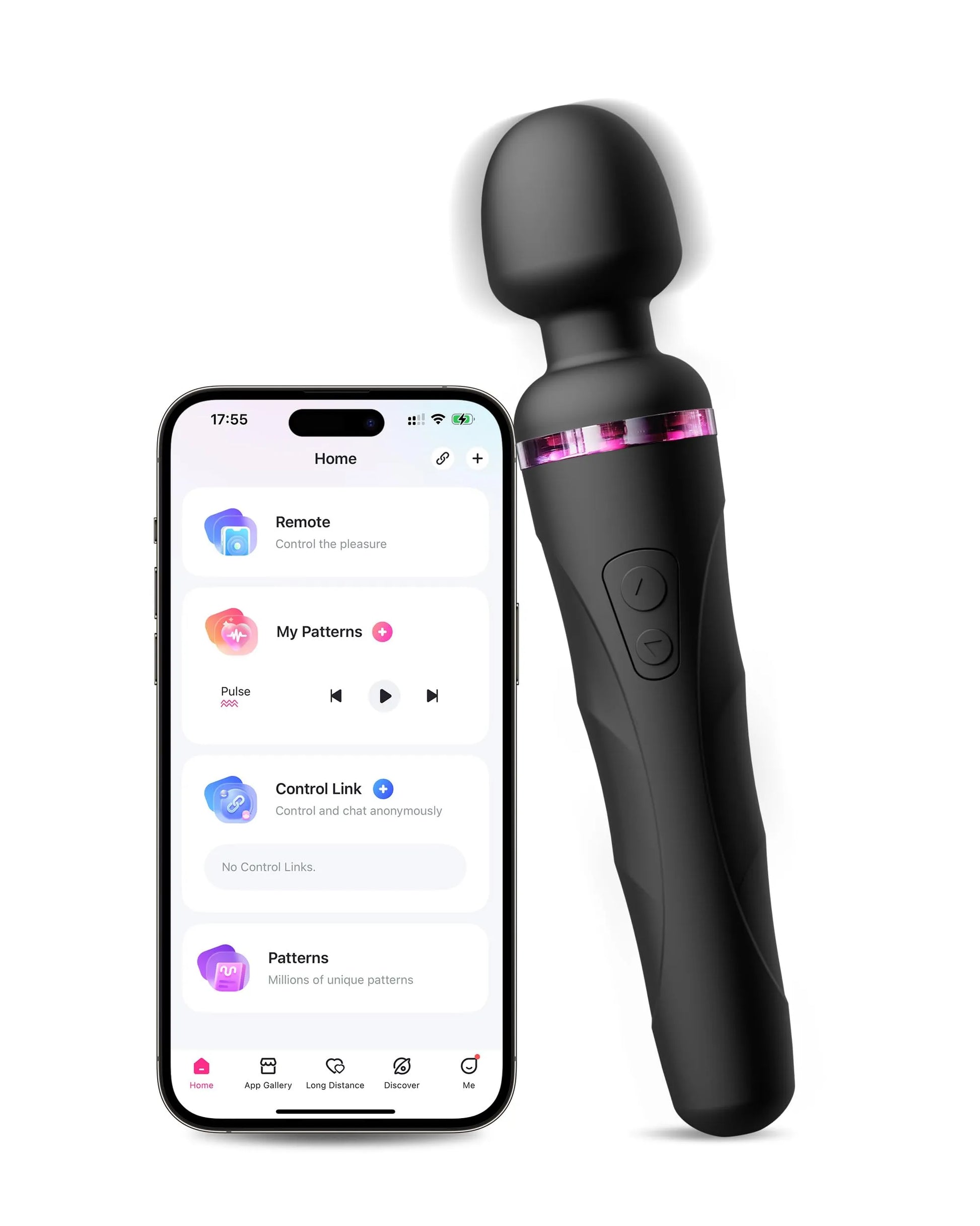 LOVENSE Domi 2 Wand Massager Clitoral Vibrators, Intense Vibrator Black Adult Sex Toys&Games for Women Men Powerful Massage with Dual Rotating Head, Remote Control Vibrator for Couple Play