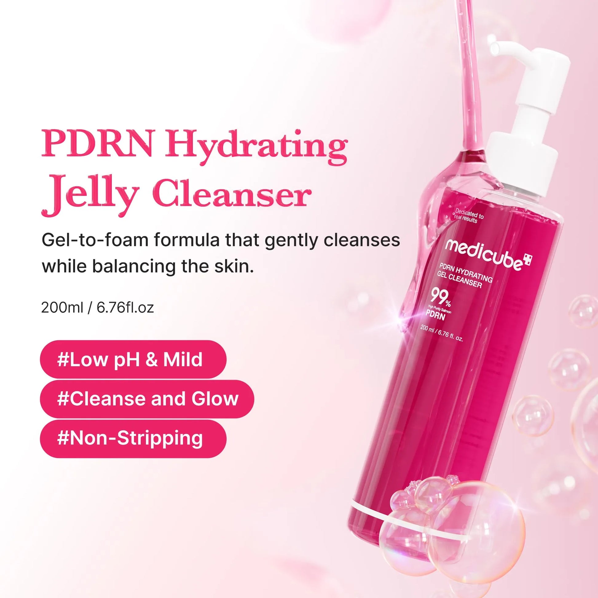 medicube Gentle Cleansing Duo: Zero Foam Cleanser and PDRN Jelly to Foam Cleanser | Deep and Hydrating Skincare, Korean Skincare