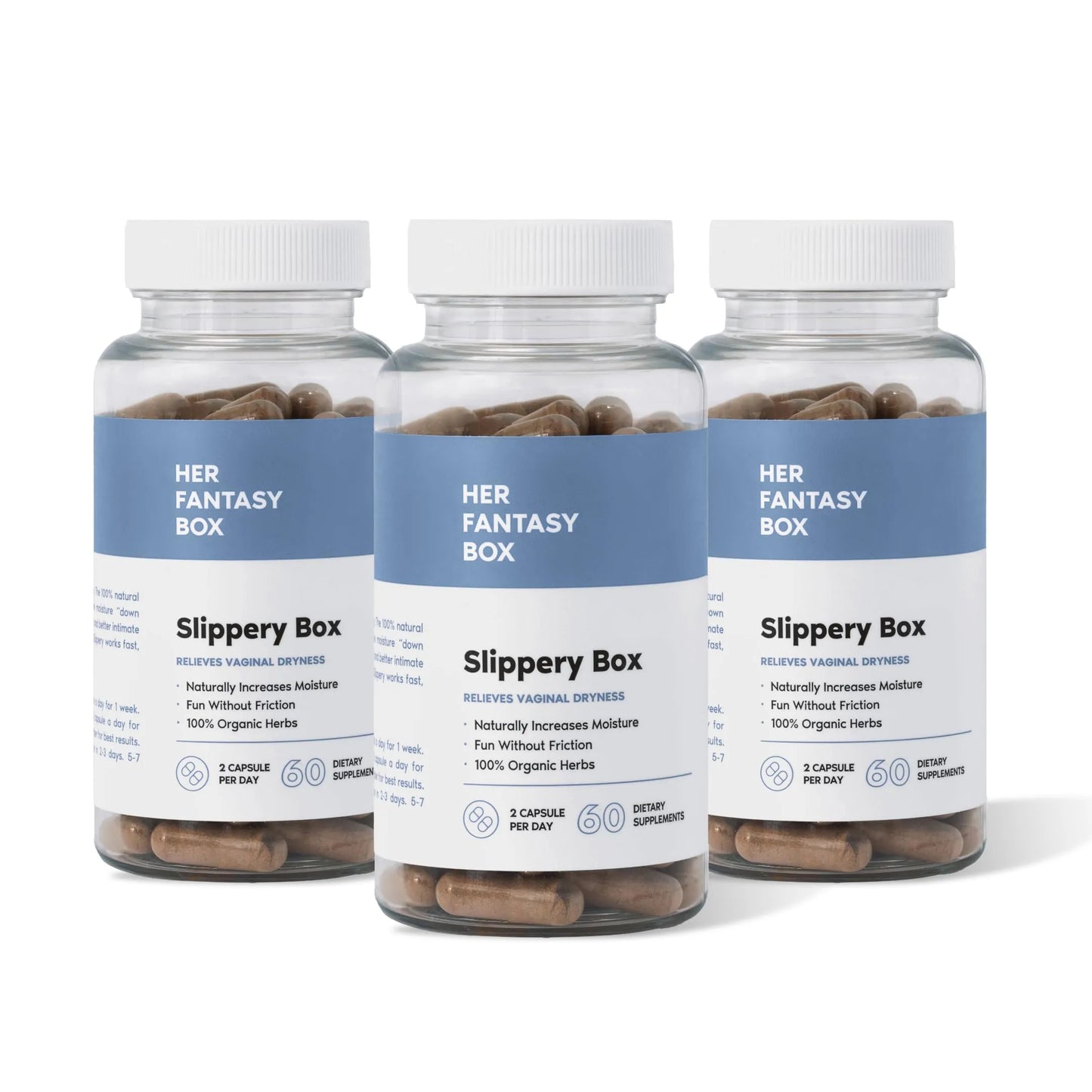 Her Fantasy Box | Slippery Box | Slippery Elm Bark Vaginal Moisturizer Capsule - 3 Pack