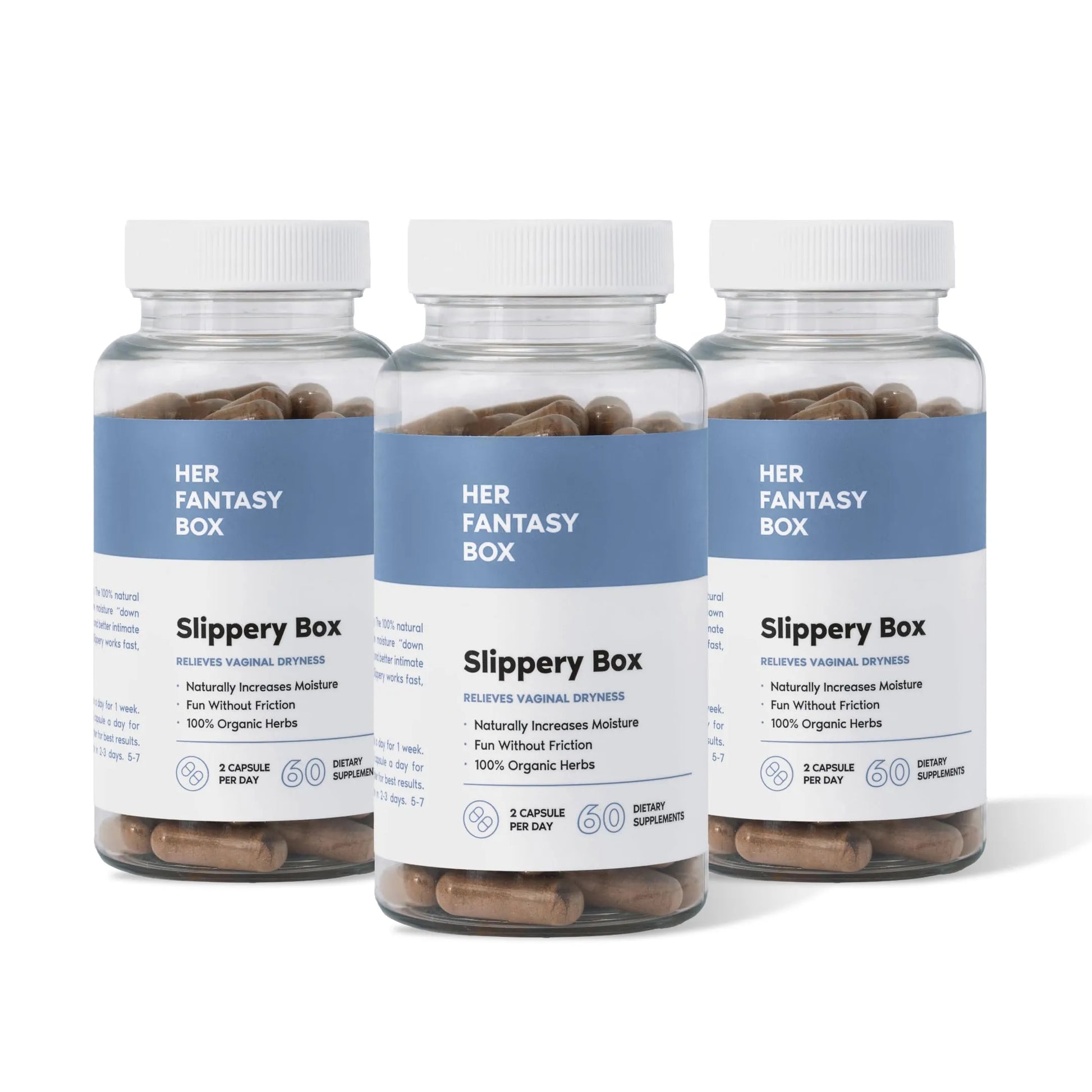 Her Fantasy Box | Slippery Box | Slippery Elm Bark Vaginal Moisturizer Capsule - 3 Pack