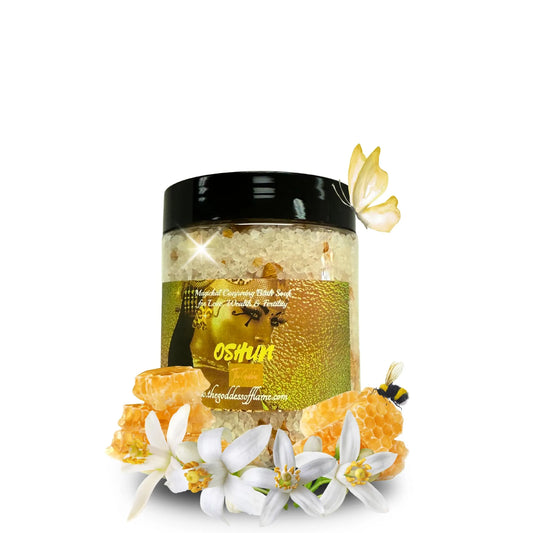 Oshun Bath Salts – Spiritual Cleansing Ritual Bath Soak – Goddess of Love & Abundance Inspired – Witchcraft, Wiccan, Pagan & Metaphysical Bath Supplies 12oz