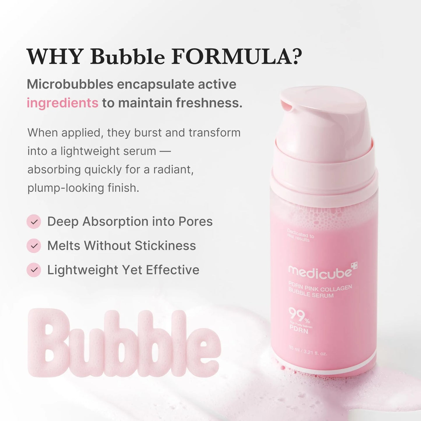 medicube Viral Bubble Serum and Jelly Brush Duo: PDRN Pink Collagen Bubble Serum and Jelly Brush | Lightweight, Bubble-to-Glow Firming Skincare & Easy Applicator | Korean Skincare