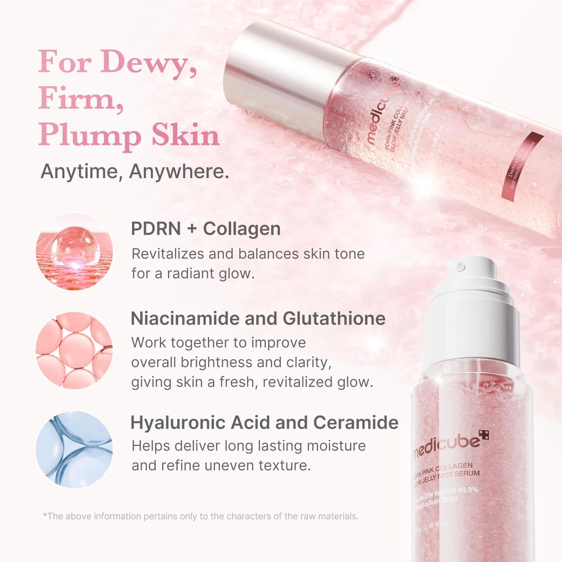 medicube Jelly Mist Serum Duo: Pink PDRN Collagen and Kojic Acid Turmeric Gold Jelly Mist | Mix & Match Hydration, Calming & Radiance Care