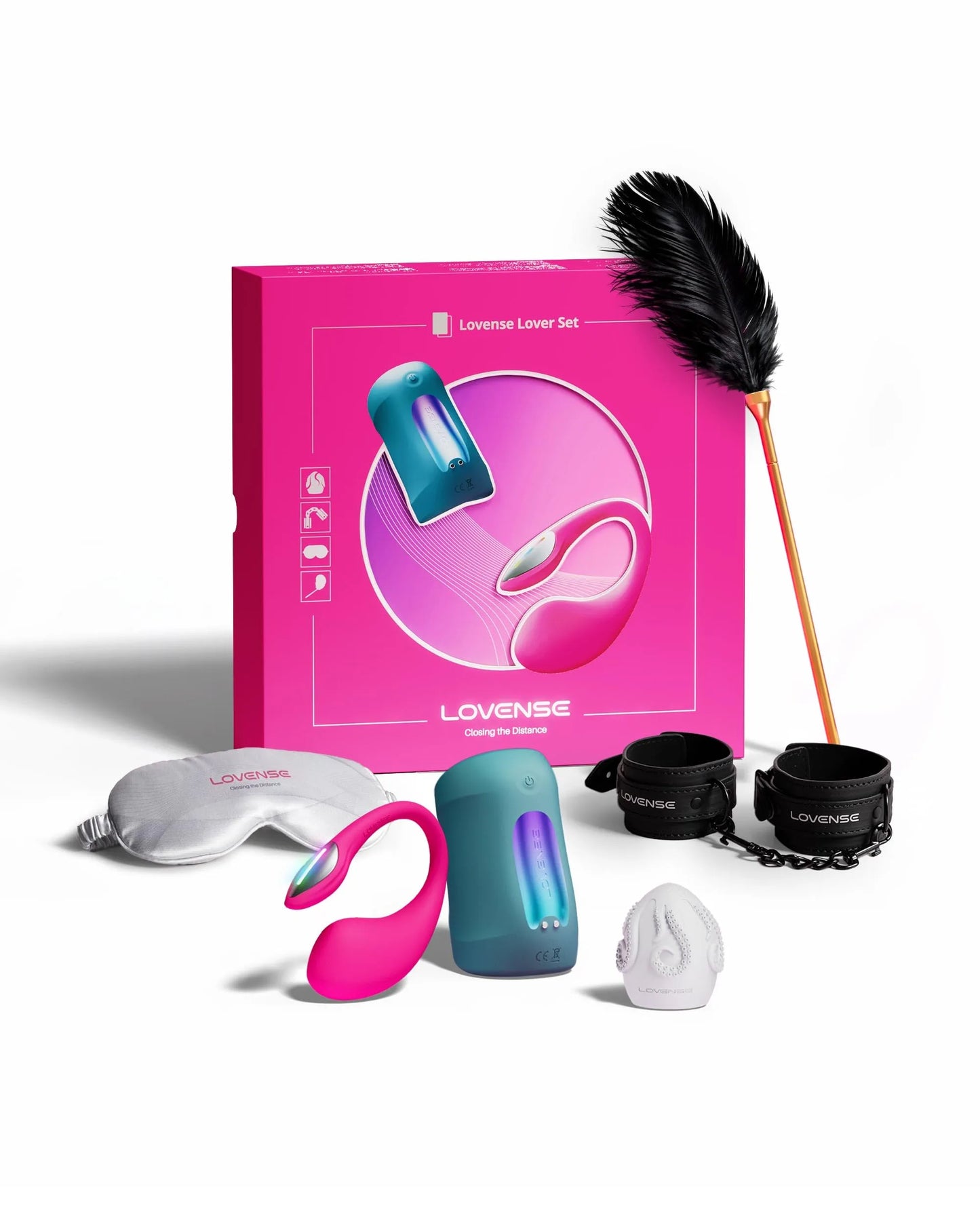LOVENSE Lover Set - 2026 App Controlled Couples Kit, Waterproof Body-Safe Lush 4 Wearable Vibrator, Gush 2 Male Masturbator and Accessories, Long Distance Relationship Toys, Premium Couples Gift Set