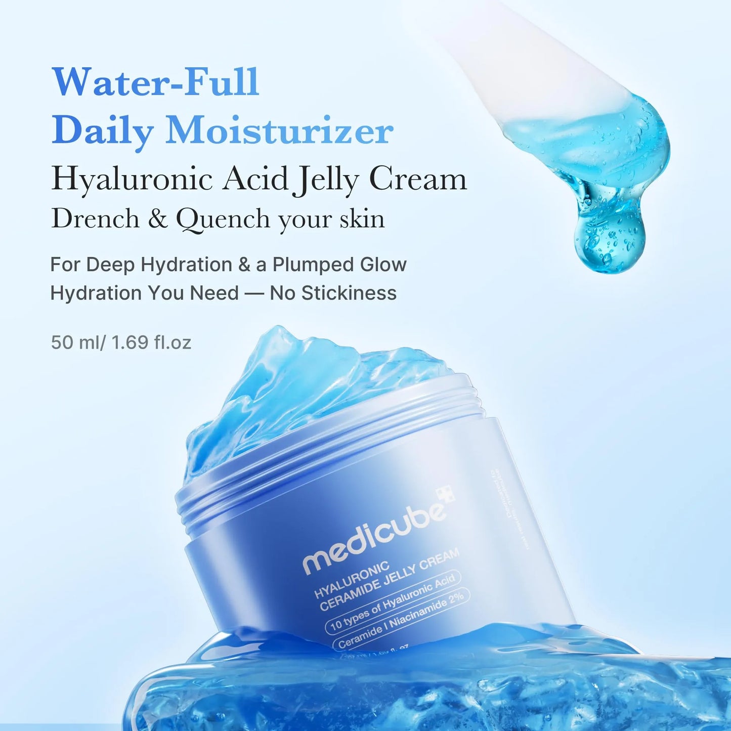medicube Hydration Boost Facial Device Set: Hyaluronic Acid Moisturizing Jelly Cream and Booster Pro Black | For Radiant and Firmer-Looking Glow | Home Care, Korean Skincare