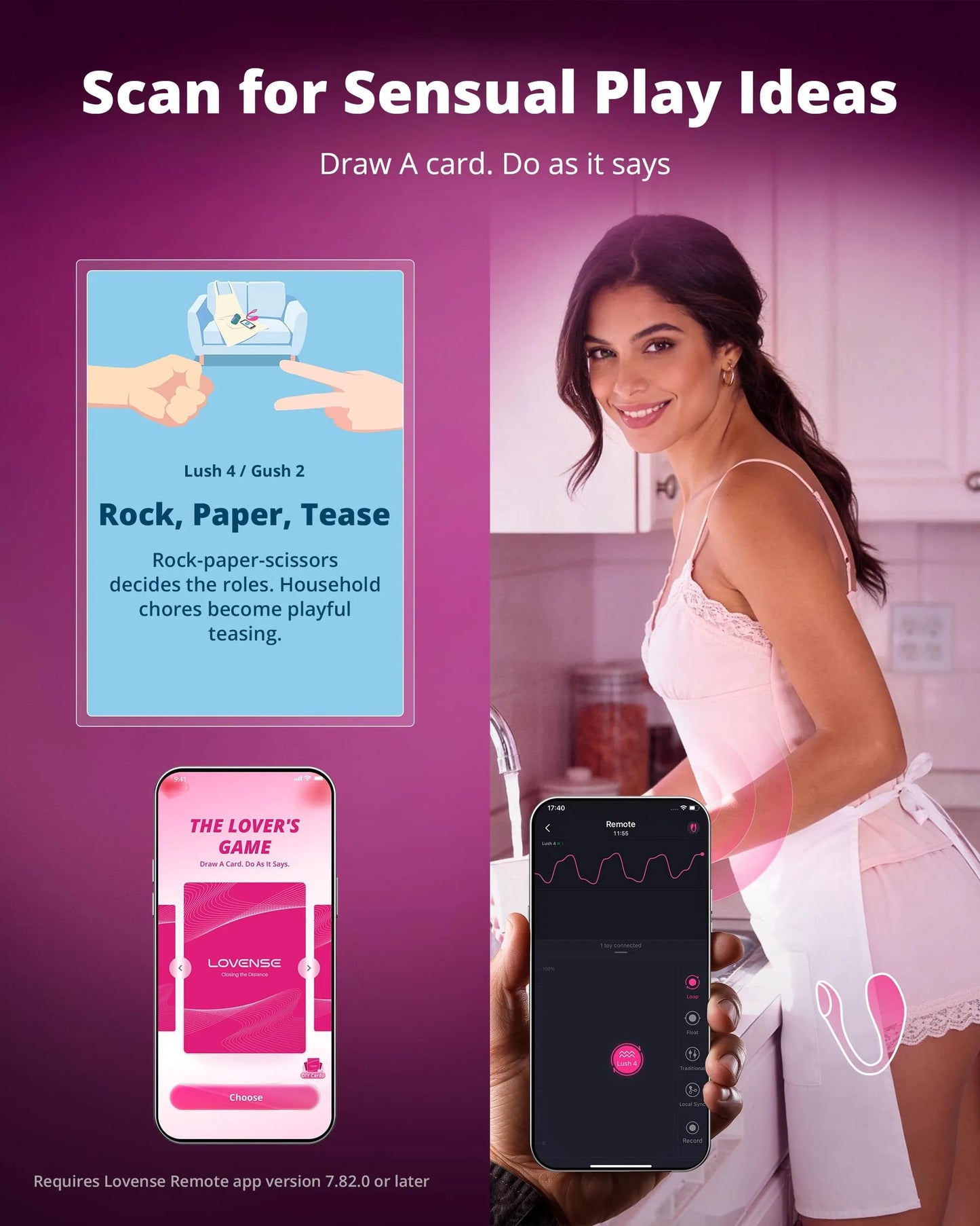 LOVENSE Lover Set - 2026 App Controlled Couples Kit, Waterproof Body-Safe Lush 4 Wearable Vibrator, Gush 2 Male Masturbator and Accessories, Long Distance Relationship Toys, Premium Couples Gift Set