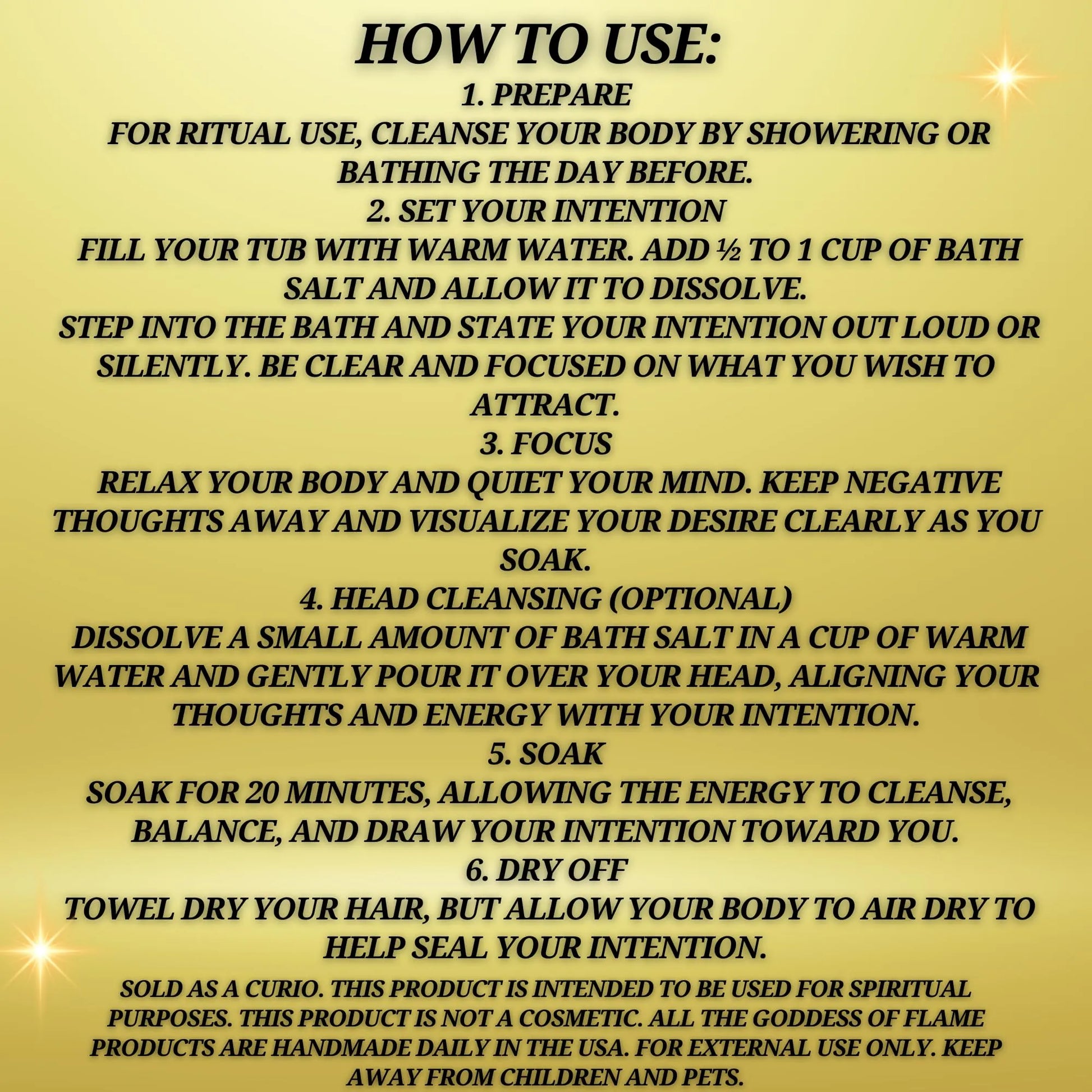 Oshun Bath Salts – Spiritual Cleansing Ritual Bath Soak – Goddess of Love & Abundance Inspired – Witchcraft, Wiccan, Pagan & Metaphysical Bath Supplies 12oz