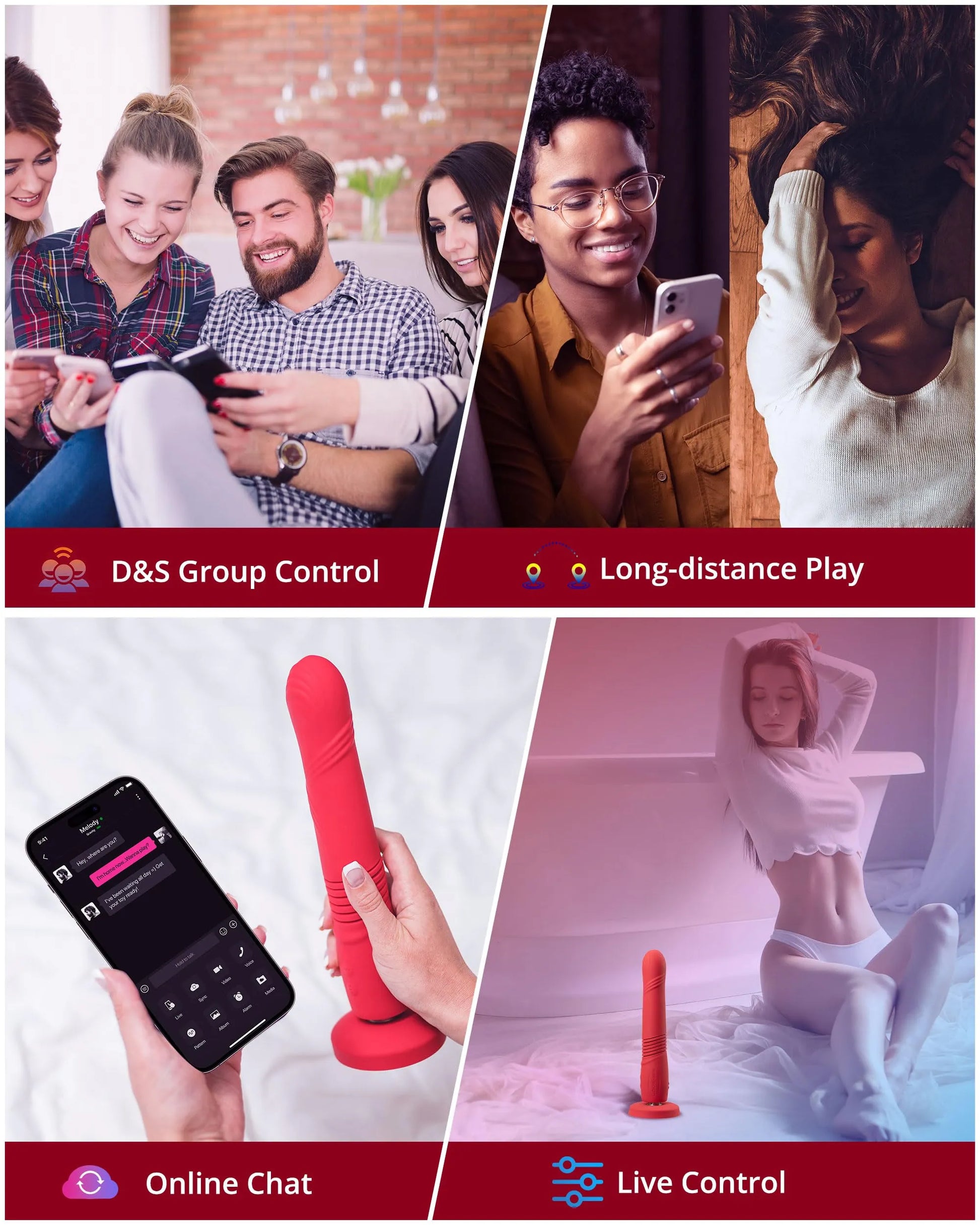 LOVENSE Gravity G Spot Thrusting Vibrator, App Remote Control G-Spot Vibrator for Women Rechargeable G Spot Dildo Thrusting & Vibrating Modes, Bluetooth Adult Sex Toys for Couples Play