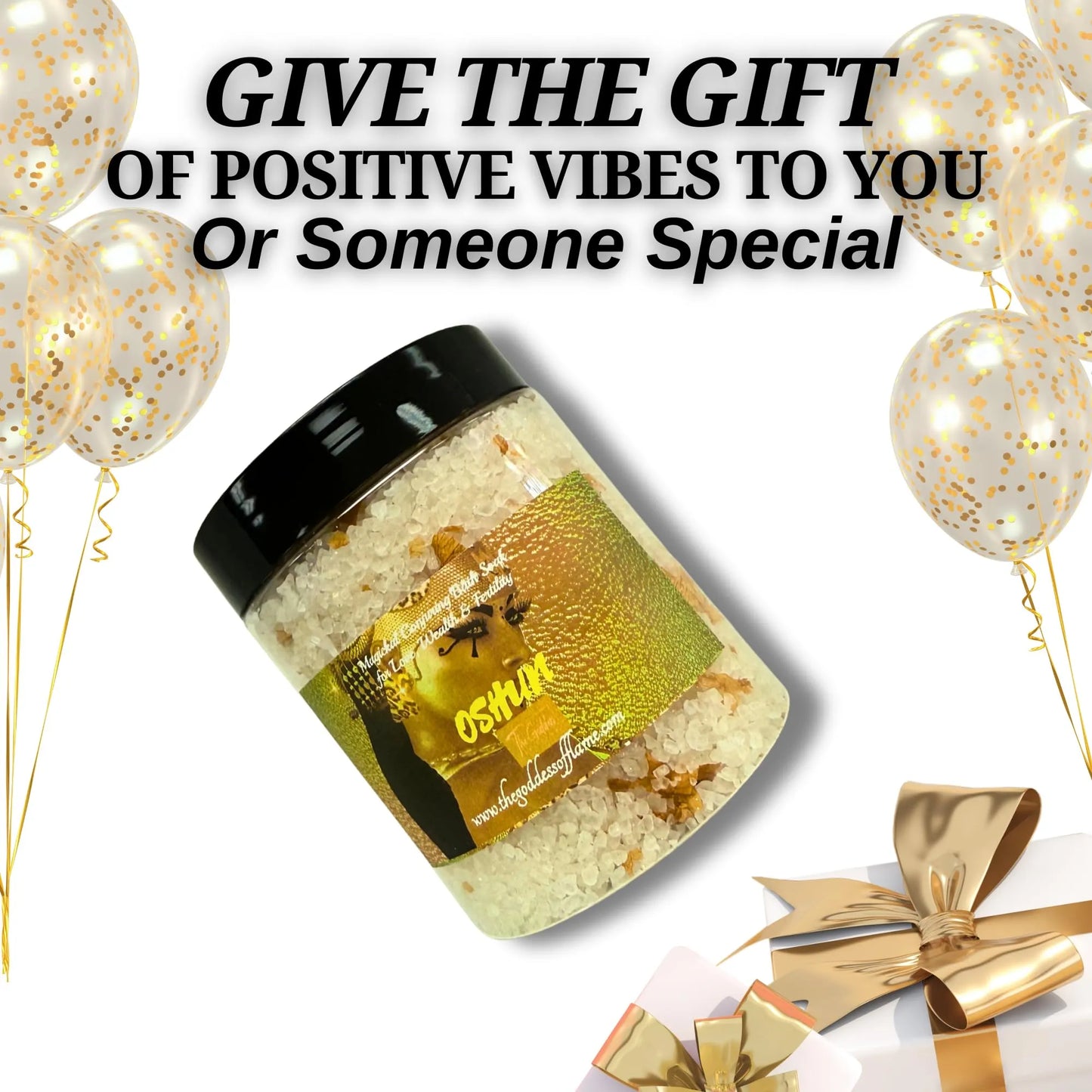 Oshun Bath Salts – Spiritual Cleansing Ritual Bath Soak – Goddess of Love & Abundance Inspired – Witchcraft, Wiccan, Pagan & Metaphysical Bath Supplies 12oz