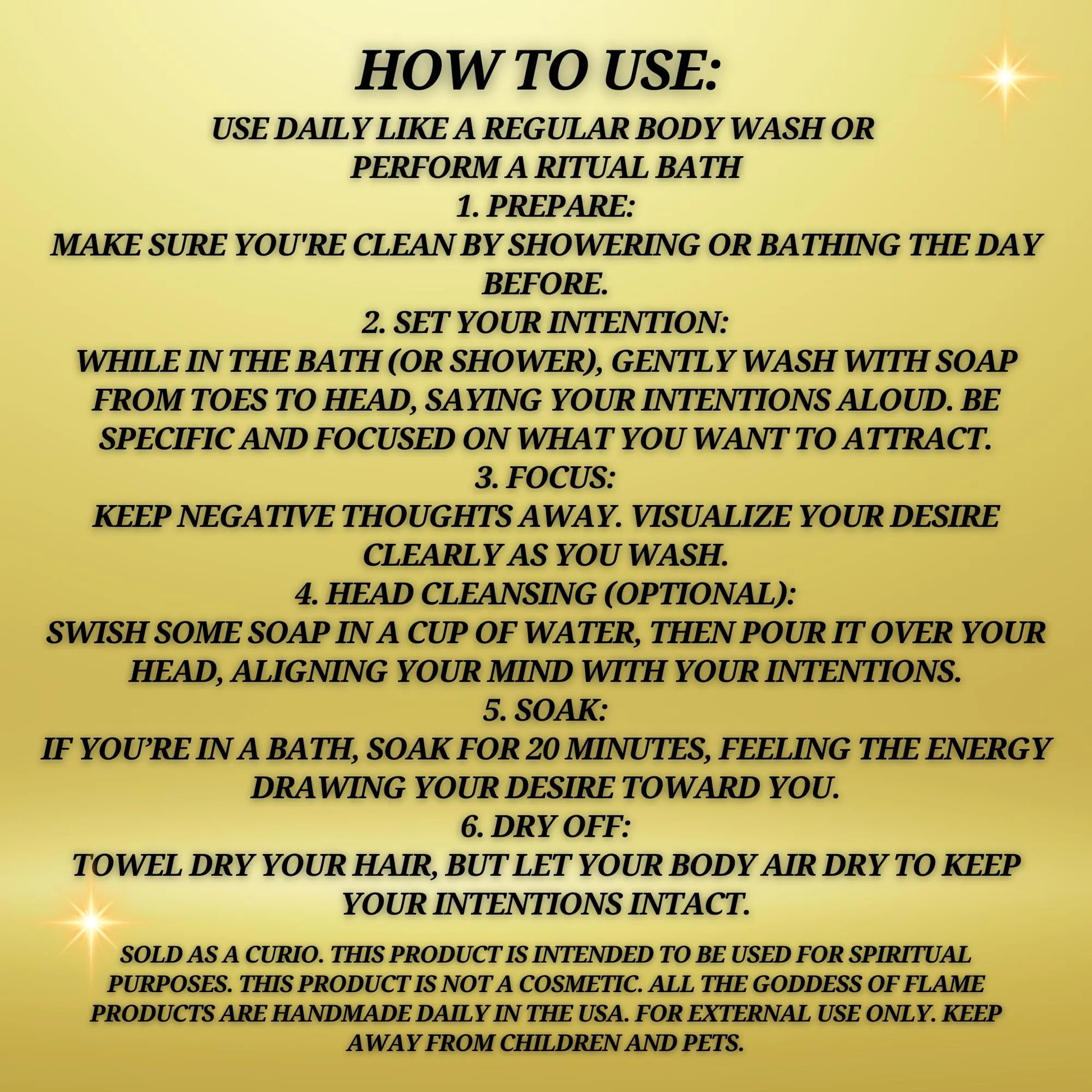 Oshun Shower Gel – Spiritual Cleansing Body Wash for Ritual Baths & Witchcraft Supplies – Goddess-Inspired Shower Gel for Wicca, Santeria, Pagan & Metaphysical Self Care - 8oz