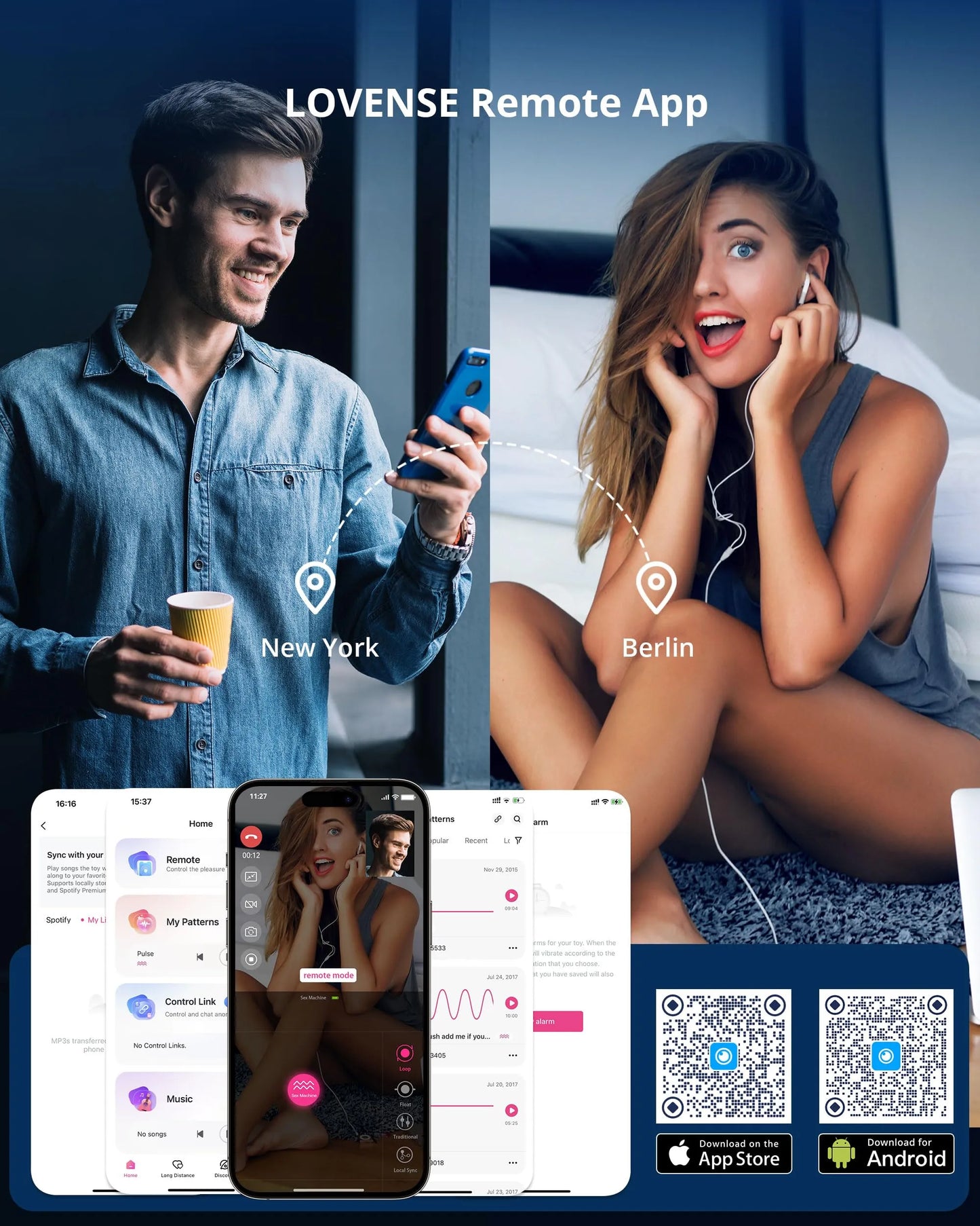 LOVENSE Automatic Sex Machine Sex Toys, Dual-Penetration Vaginal/Anal Massager, Electric Thrusting Dildo Machine Device with Adjustable Speed for Single, Couples