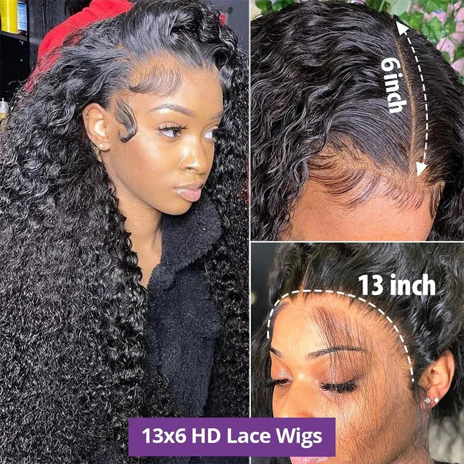 Deep Wave Lace Frontal Wigs Human Hair 200 Density Curly Wigs For women 13x6 Hd Lace Frontal Wig 13x4 Water Wave Lace Front Wig