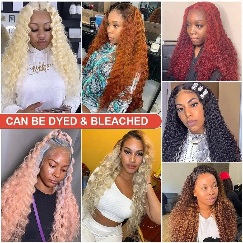 Deep Wave Lace Frontal Wigs Human Hair 200 Density Curly Wigs For women 13x6 Hd Lace Frontal Wig 13x4 Water Wave Lace Front Wig