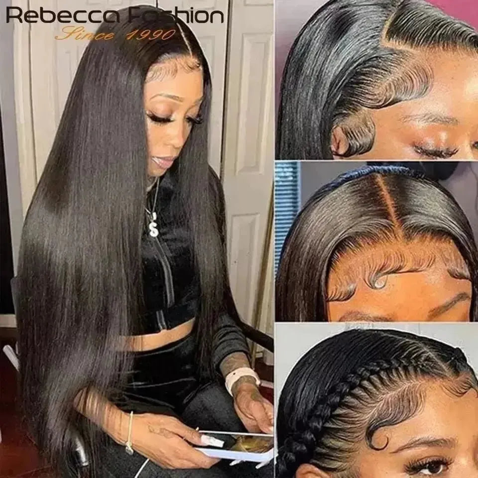 Straight Lace Front Wig Human hair Wigs Straight Lace Front Wig Pre Plucked Straight Frontal Wig Lace Closure Wig Lace Front Wig - Godiva Oya Bey