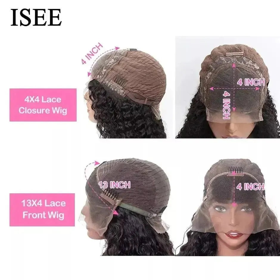 Water Wave Lace Closure Wigs ISEE HAIR Water Wave 4X4 Lace Closure Wigs For Women Mongolian Water Wave 13x4 Lace Front Wigs - Godiva Oya Bey