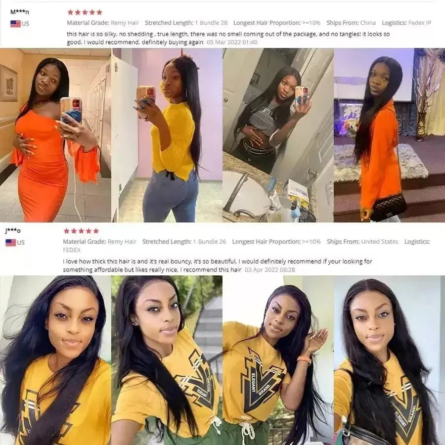 10A 36 38 40 Inch Human Hair Bundles Brazilian Hair Weave Bundles Straight Human Hair Bundles 30 Inch Bundles Hair Extensions - Godiva Oya Bey