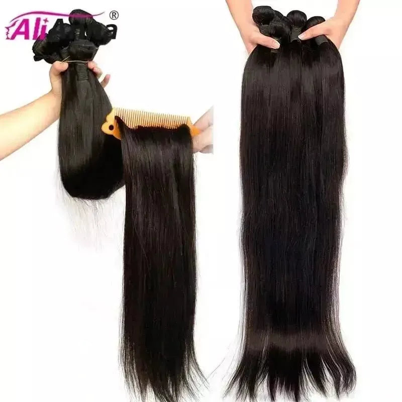 10A 36 38 40 Inch Human Hair Bundles Brazilian Hair Weave Bundles Straight Human Hair Bundles 30 Inch Bundles Hair Extensions - Godiva Oya Bey